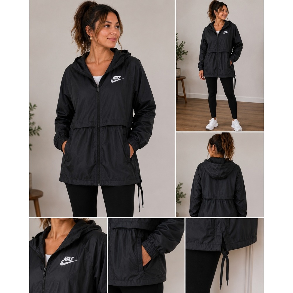 Nike Sportswear Repel Windrunner Hooded Jacket Black Womens Medium